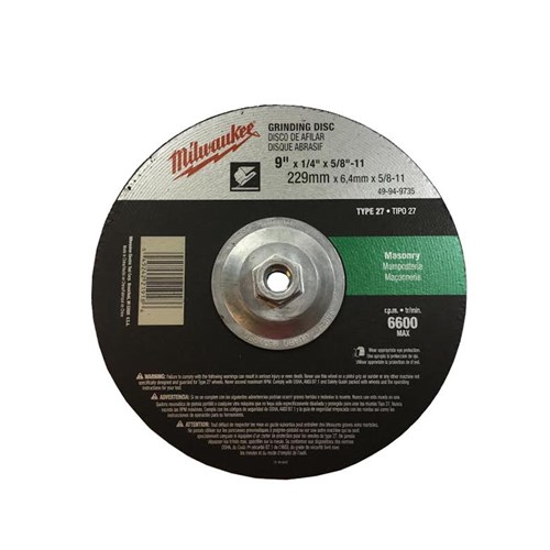 Milwaukee Grinding Wheel 9 in. x 1/4 in. x 5/811 in. (Type 27) 4994